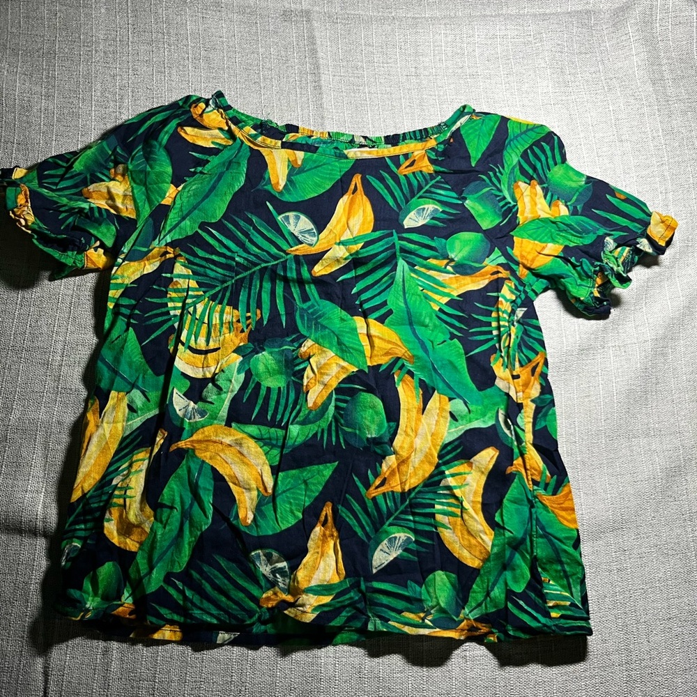 Tropical Leaf Print Kids Shirt